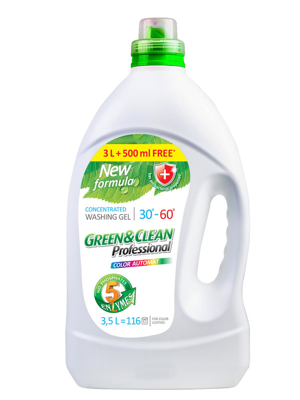 Гель для прання GREEN&CLEAN Color, для кольорової білизни, автомат, 3л